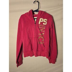 PS Aeropostale Girls Pink Zip Hoodie Hood Sweateshirt Size Small S 8